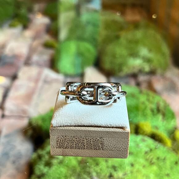 HERMES Regate Chain d'Ancre Palladium Scarf Ring - Picture 1 of 6
